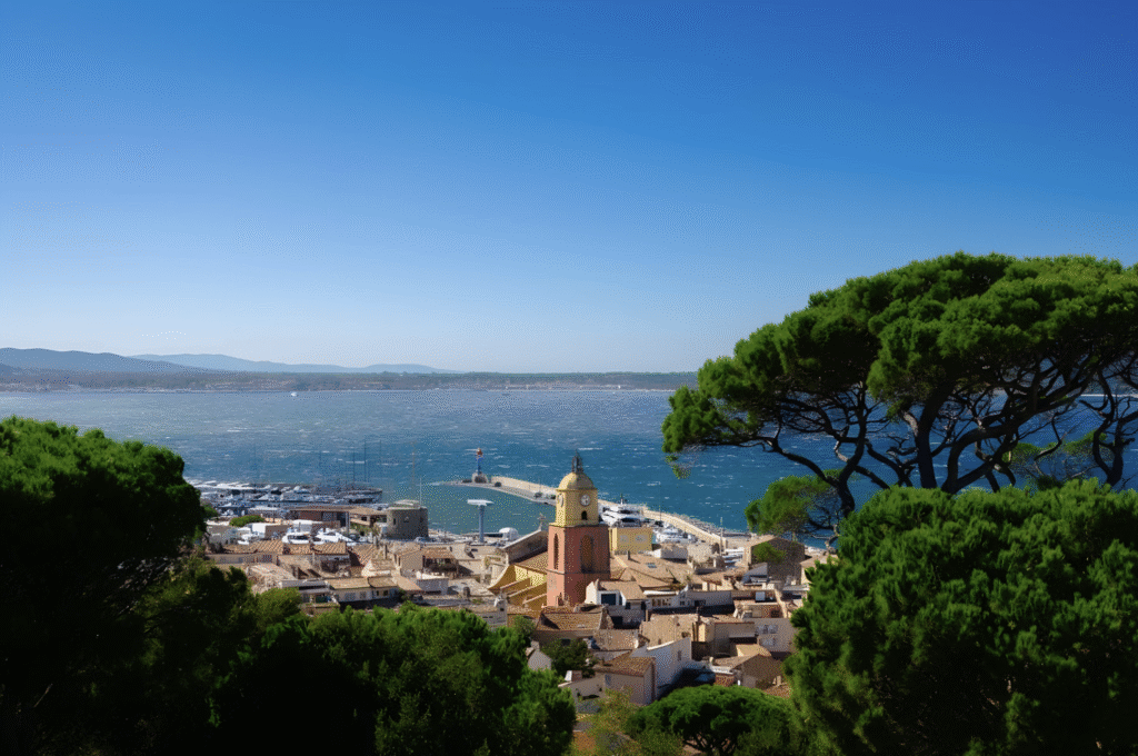 Vue sur Saint-Tropez, son clocher et son port pour un événement d’entreprise – Azur Dream