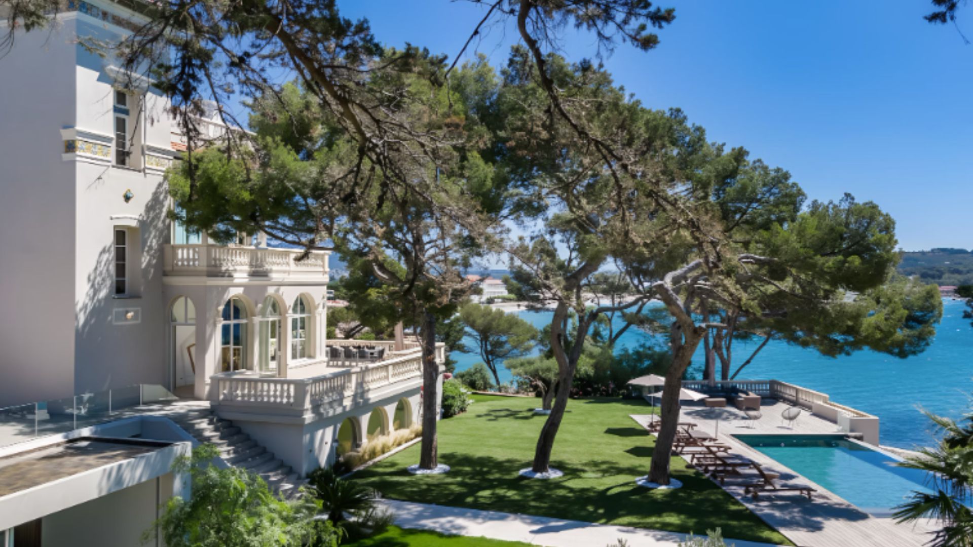 Luxury waterfront villa wedding in Saint-Tropez with private beach access.