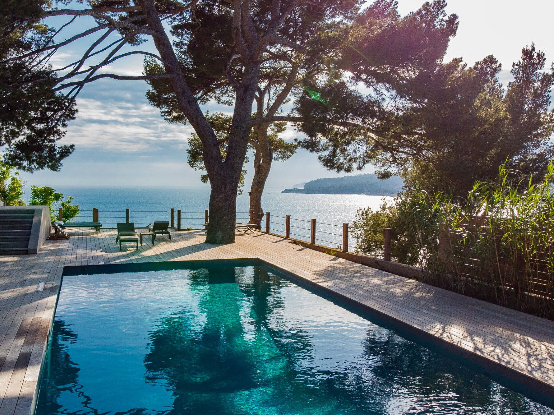Pool of the private estate in Cassis