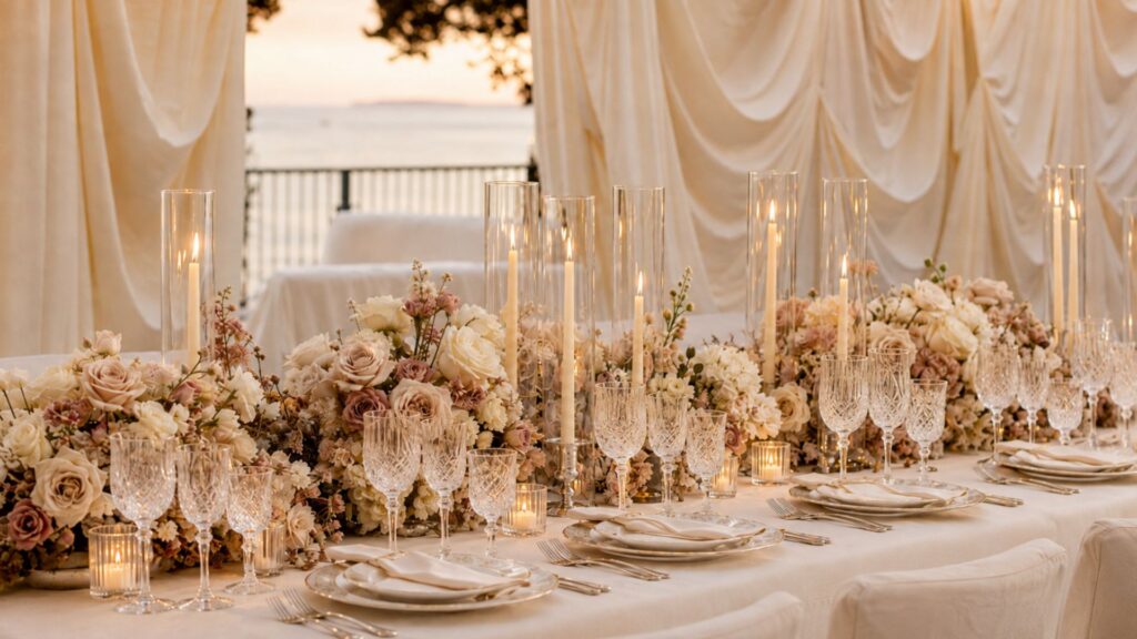Luxury wedding table setting in Saint-Tropez – Azur Dream