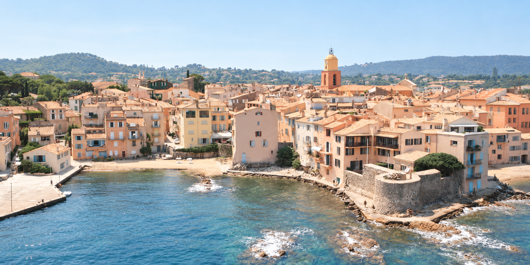 Vue aérienne de l’Hôtel La Ponche à Saint-Tropez