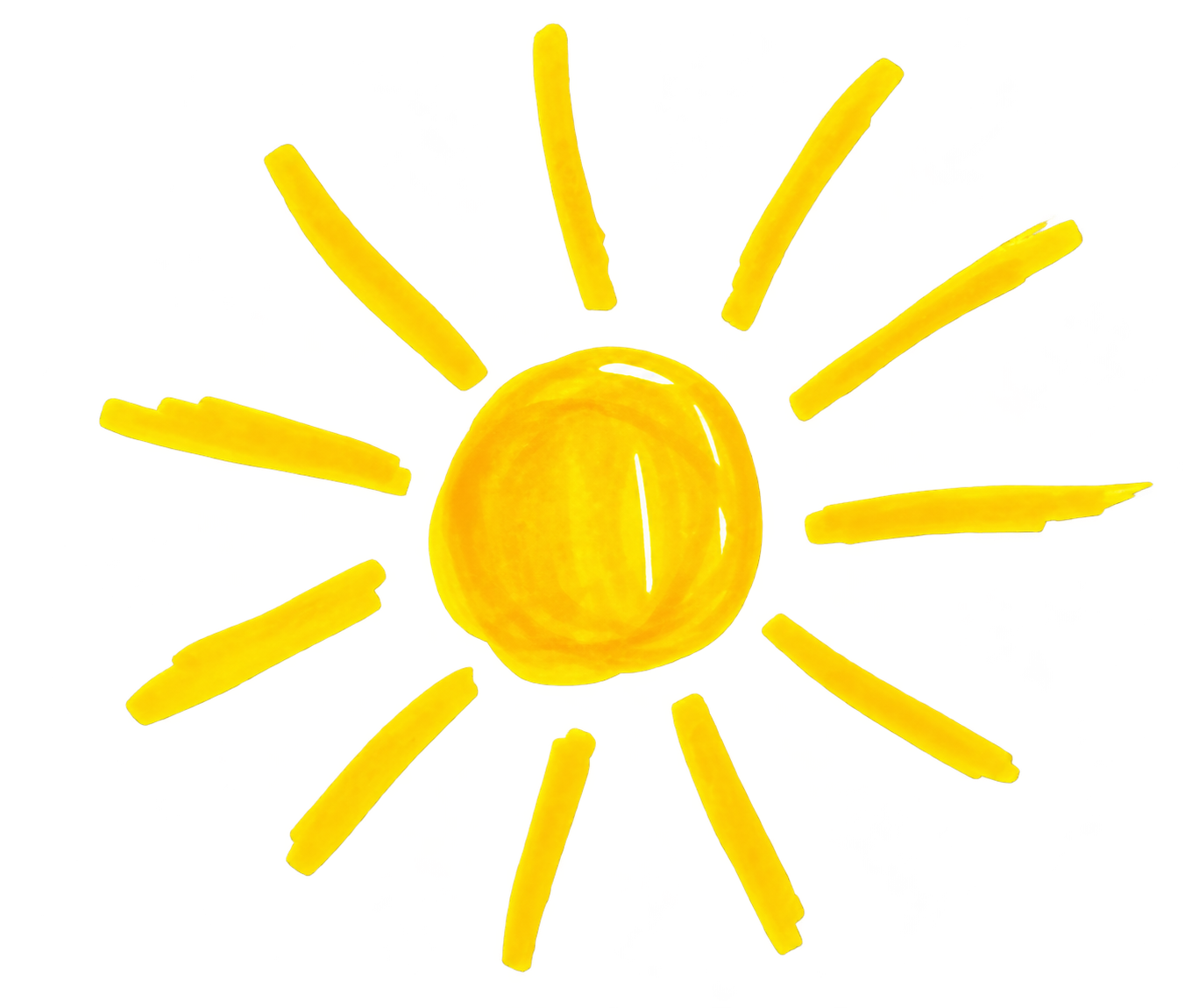 soleil jaune rayons longs transparent azur dream