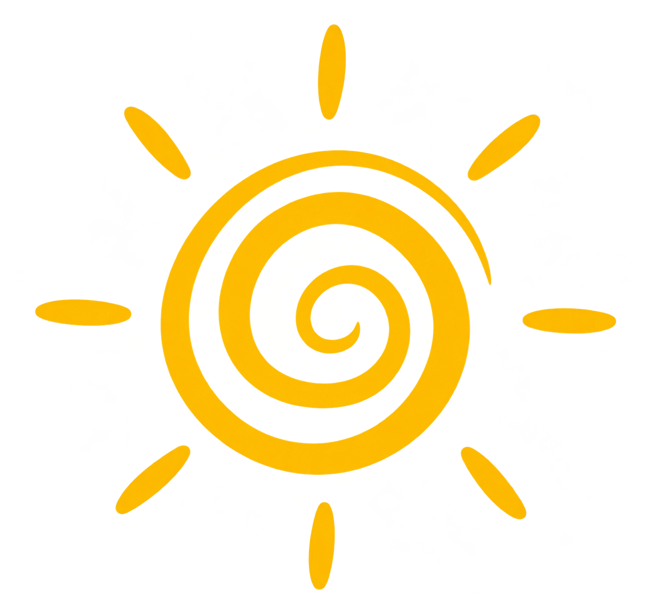 soleil spirale doree rayons fins transparent azur dream