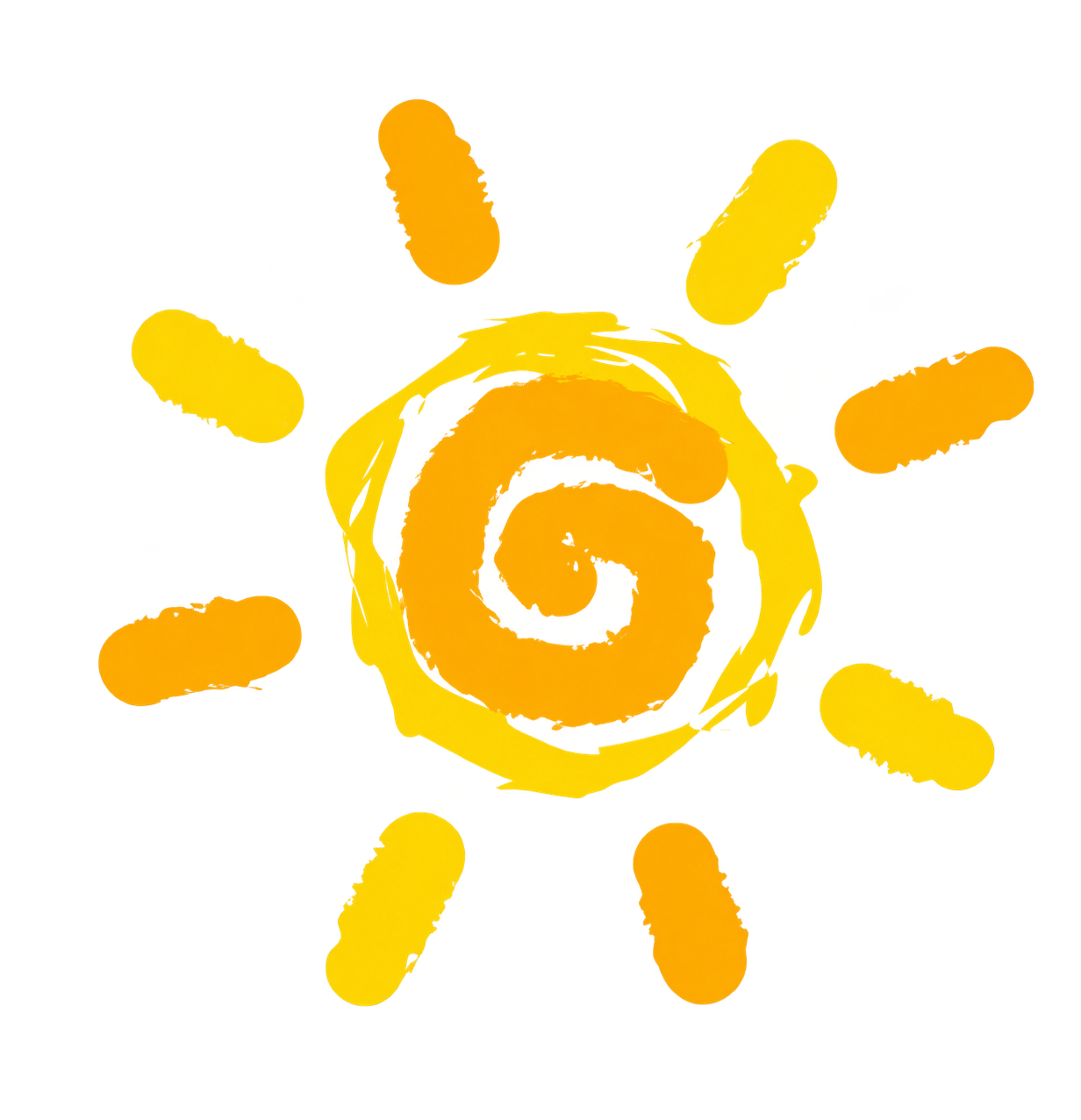 soleil spirale jaune orange pinceau transparent azur dream